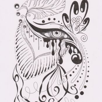 Desenho intitulada "The eye" por Miguel Marques, Obras de arte originais, Tinta