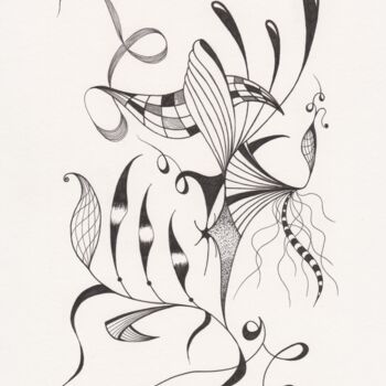 Рисунок под названием "In the wind" - Miguel Marques, Подлинное произведение искусства, Чернила