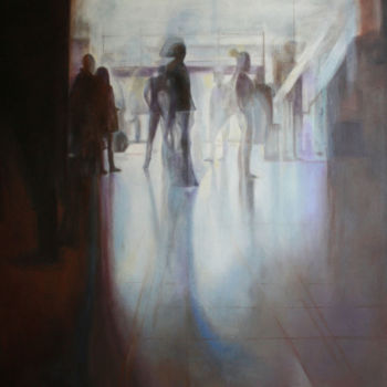 Painting titled "Serenata à chuva" by Miguel Pires, Original Artwork, Oil