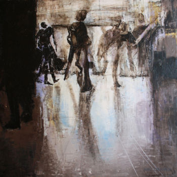 Painting titled "Serenata à Chuva" by Miguel Pires, Original Artwork, Oil