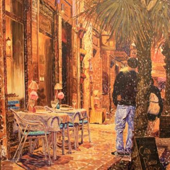 Painting titled "salida nocturna" by Miguel Angel Ferrer Puig, Original Artwork, Oil