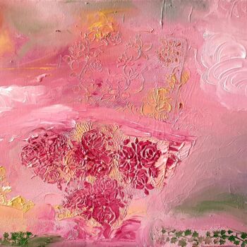 Peinture intitulée "La vie en rose" par Miguelle Mahuton, Œuvre d'art originale, Acrylique