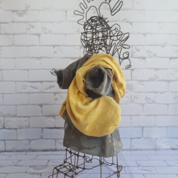 Sculpture titled "Escultura em Arame…" by Miguel Matos, Original Artwork, Wire