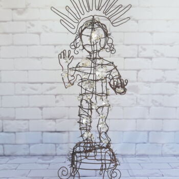 Sculpture intitulée "Escultura em Arame…" par Miguel Matos, Œuvre d'art originale, Fil de fer