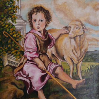 Malerei mit dem Titel "Pintura São João Ba…" von Miguel Matos, Original-Kunstwerk, Acryl