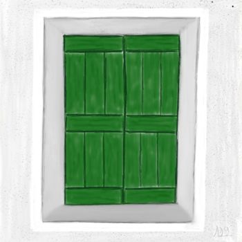 Arte digitale intitolato "Ventana verde" da Miguel Sanguesa, Opera d'arte originale, Pittura digitale
