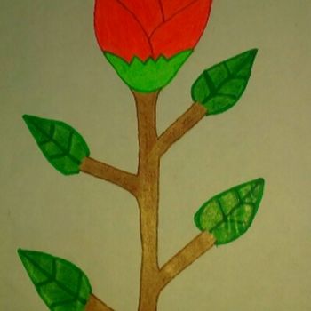 Dessin intitulée "Rose #4" par Dave Dawood, Œuvre d'art originale, Crayon