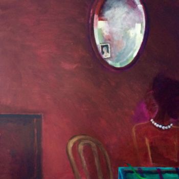 Painting titled "Red Room" by Mihaela Dulea, Original Artwork