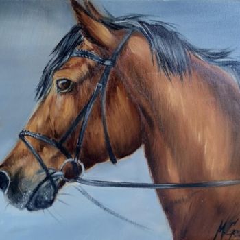 Painting titled "Horse portrait" by Mg Art, Original Artwork, Oil