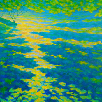 Pittura intitolato "The River of Life I" da Mikhaela Ivanova, Opera d'arte originale, Olio Montato su Telaio per barella in…