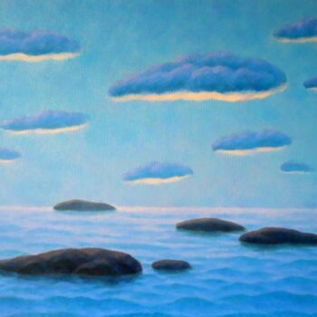 Peinture intitulée "Islands I" par Mikhaela Ivanova, Œuvre d'art originale, Huile Monté sur Châssis en bois