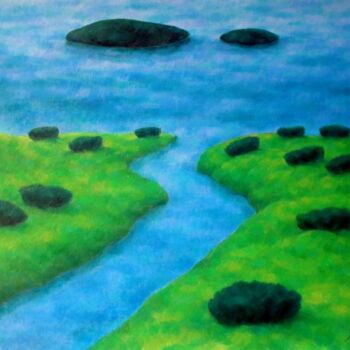 Malerei mit dem Titel "Islands II" von Mikhaela Ivanova, Original-Kunstwerk, Öl Auf Keilrahmen aus Holz montiert