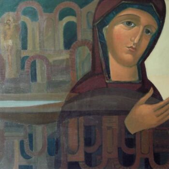 Pittura intitolato "Coast" da Mikhaela Ivanova, Opera d'arte originale, Olio Montato su Telaio per barella in legno