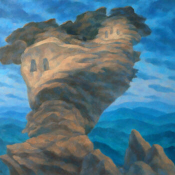 제목이 "Megalith I"인 미술작품 Михаела Иванова로, 원작, 기름 나무 들것 프레임에 장착됨