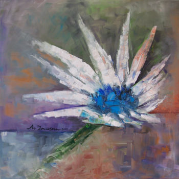 Peinture intitulée ""Edelweiss"" par Mihaela Ionescu, Œuvre d'art originale, Huile