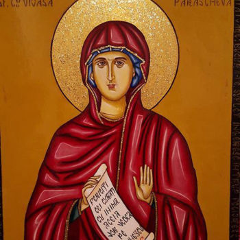 Painting titled "St Parascheva" by Mihaela Art, Original Artwork, Oil