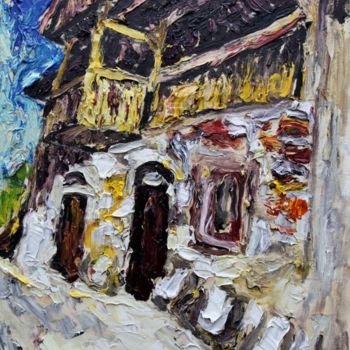 Painting titled "House in Valcea" by Mihai Sarbulescu, Original Artwork, Oil