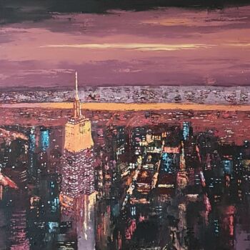 Painting titled "Heart Of The City" by Olga Mihailicenko, Original Artwork, Oil