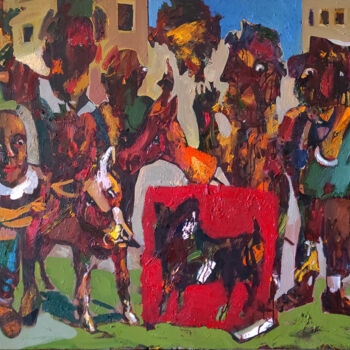 제목이 "Revolution"인 미술작품 Mihran Manukyan로, 원작, 기름 나무 들것 프레임에 장착됨