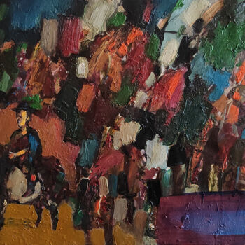 Peinture intitulée "Traveler" par Mihran Manukyan, Œuvre d'art originale, Huile Monté sur Châssis en bois