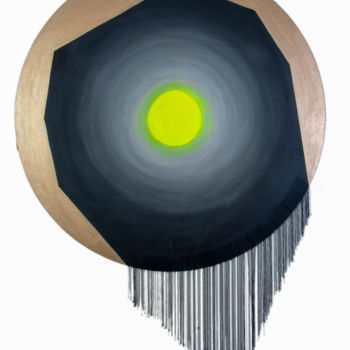 Malerei mit dem Titel "Yellow / Black" von Mijal Zachs, Original-Kunstwerk, Acryl