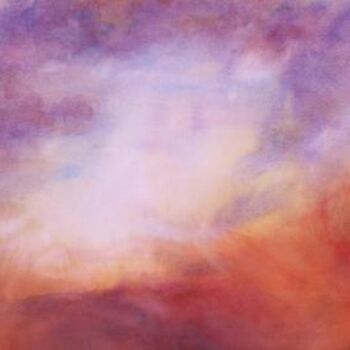 Painting titled "...et le Ciel t'aid…" by Mijo Chambon, Original Artwork, Watercolor Mounted on Wood Stretcher frame