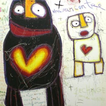 Painting titled "Un gros mot" by Mika, Original Artwork