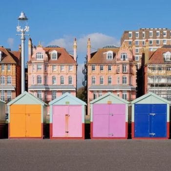 Φωτογραφία με τίτλο "Beachhouses, Bright…" από Mikaël Falke, Αυθεντικά έργα τέχνης