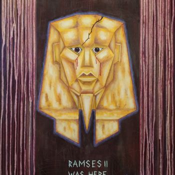 Pittura intitolato "Neon Pharaoh" da Mike Ronin, Opera d'arte originale, Olio