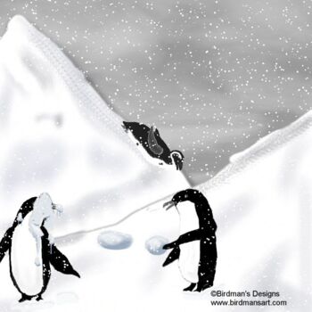 「Snowball Fight」というタイトルの絵画 Mike Sextonによって, オリジナルのアートワーク, オイル