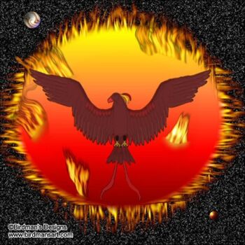 Pintura intitulada "Phoenix Ablaze" por Mike Sexton, Obras de arte originais, Outro