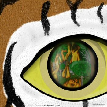 Pittura intitolato "In the Tiger's Eye" da Mike Sexton, Opera d'arte originale, Olio
