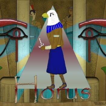 Painting titled "3 Dimensional Horus" by Mike Sexton, Original Artwork, Other