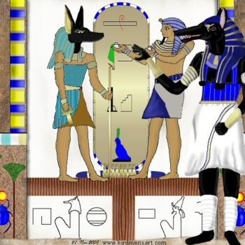 Schilderij getiteld "Anubis Looks On" door Mike Sexton, Origineel Kunstwerk, Anders