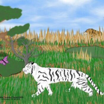 Pintura intitulada "Tiger's Kingdom" por Mike Sexton, Obras de arte originais, Óleo
