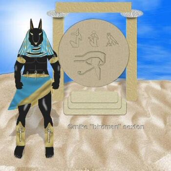 Painting titled "Anubis Shrine" by Mike Sexton, Original Artwork, Other