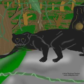 「Jungle Ghost」というタイトルの絵画 Mike Sextonによって, オリジナルのアートワーク, オイル