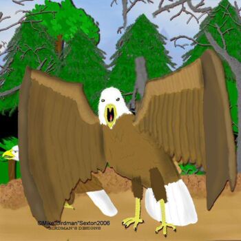 Schilderij getiteld "Eagle Scream" door Mike Sexton, Origineel Kunstwerk, Olie