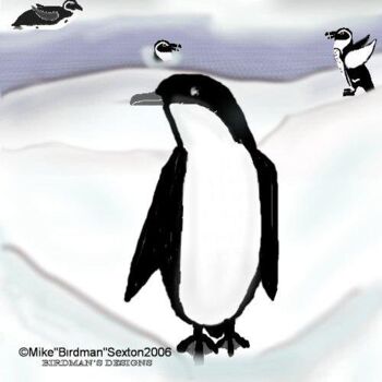 "Juvie Penguin" başlıklı Tablo Mike Sexton tarafından, Orijinal sanat, Petrol