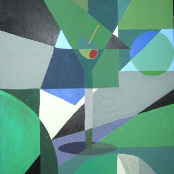 Peinture intitulée "Green martini" par Mike Smoller, Œuvre d'art originale, Acrylique Monté sur Châssis en bois