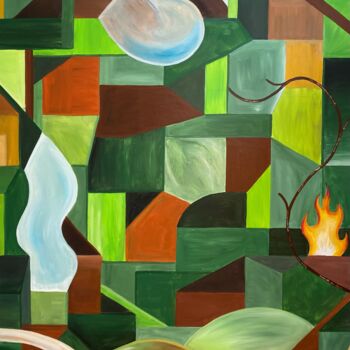 Malerei mit dem Titel "Erde" von Mike Wagener, Original-Kunstwerk, Acryl