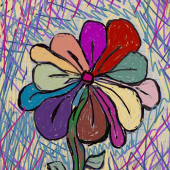 Digital Arts titled "Warped Flower" by Mike Williams, Original Artwork, 2D Digital Work