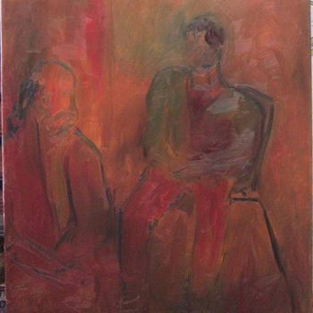 Peinture intitulée "The two men" par Michael Barnea, Œuvre d'art originale
