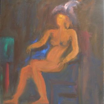 Painting titled "Happy woman" by Michael Barnea, Original Artwork