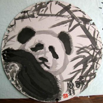 Painting titled "Sleeping panda" by Mike Lee, Original Artwork