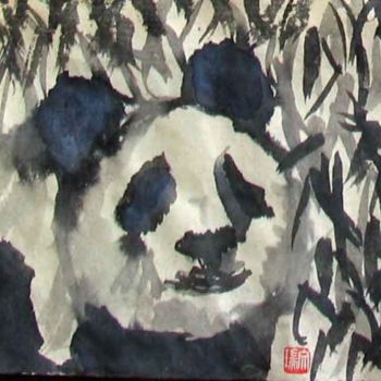 Painting titled "panda" by Mike Lee, Original Artwork