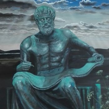 Peinture intitulée "Aristote" par Mikel Richard (Mik'Art), Œuvre d'art originale, Acrylique