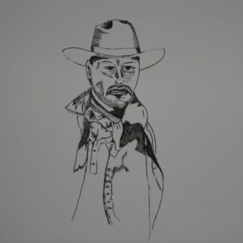Drawing titled "Cowboy-004" by Mikel Nation, Original Artwork