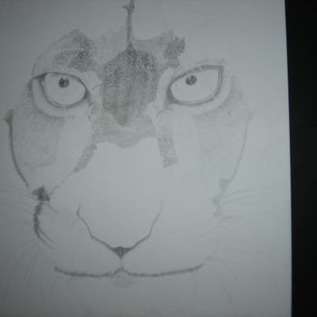 Drawing titled "Panther Eyes" by Mikel Nation, Original Artwork
