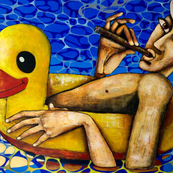绘画 标题为“Sea dog” 由Mikhail Baranovskiy, 原创艺术品, 丙烯 安装在木质担架架上